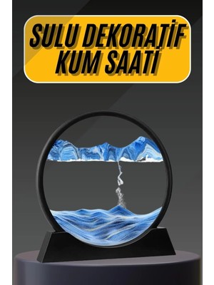 3D LED Işıklı Kum Saati Gece Lambası Hareketli Sulu Kum Saati Dekoratif Midastech