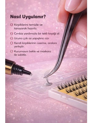 Steelva Islak Efekt 20D Hacimli Demet Kirpik Tekli (Cateyes)