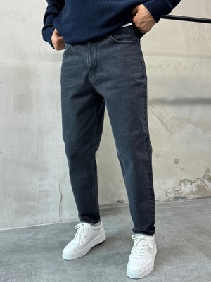 Difransel Jeans Trend Fit Rahat Kalıp Antrasit Boyfriend Pantolon