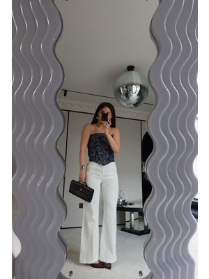 Özge Özgenç Yüksek Bel Kemerli Straight Fit Jean