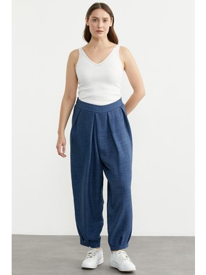 Sementa Pensli Rahat Kalıp Pantolon - Indigo