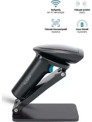 Kablosuz Standlı 1d/2d Barkod &amp; Karekod Okuyucu Midastech