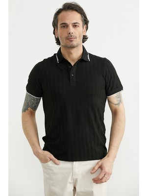 Sementa Regular Fit Polo Yaka Tişört - Siyah