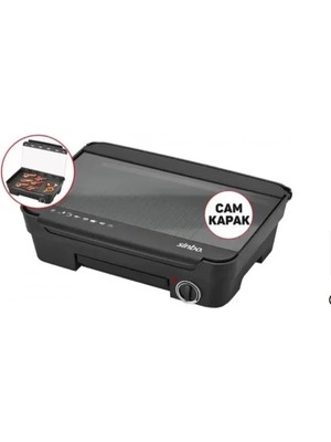Sinbo Elektrikli Izgara Cam Kapaklı Midastech