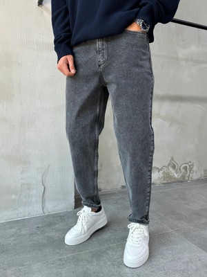 Difransel Jeans Trend Fit Rahat Kalıp Gri Boyfriend Pantolon