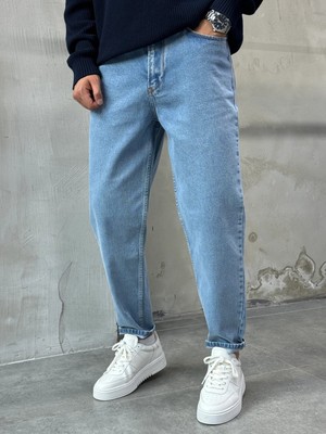 Difransel Jeans Trend Fit Rahat Kalıp Mavi Boyfriend Pantolon