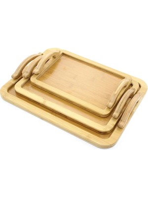3'lü Bambu Tepsi Model 3 Midastech