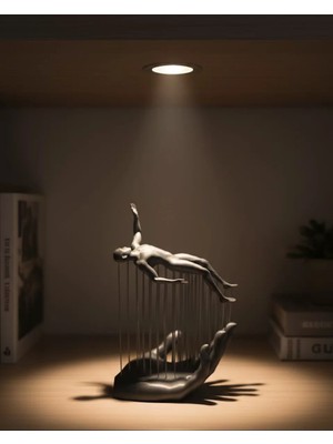 3D El Insan Figürü Gri Soyut Modern Dekoratif Biblo Midastech