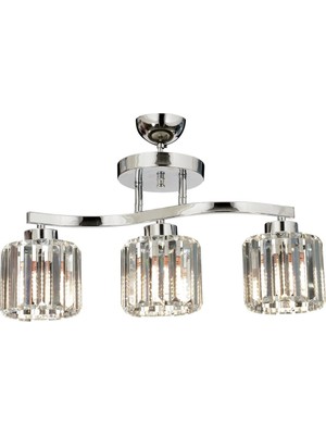Avonni AV-65231-3K Krom Kaplama Modern Avize E27 Metal Kristal H: 42 cm, WxD: 55x17 cm