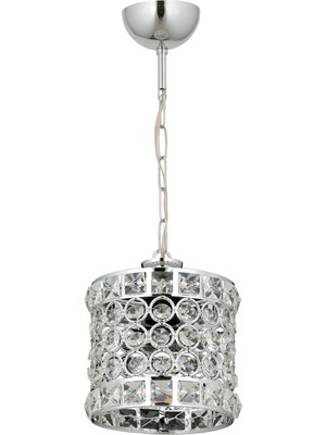 Avonni AV-65240-1K Krom Kaplama Modern Avize E27 Metal Kristal H: 38 cm, Ø: 17 cm