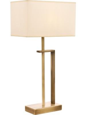 Avonni ML-9109-1E Eskitme Kaplama Masa Lambası E27 Metal Kumaş H: 60 cm, WxD: 30x18 cm