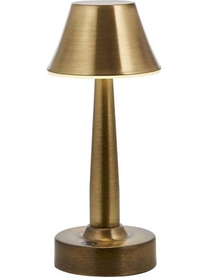 Avonni ML-64006-E Eskitme Kaplama Masa Lambası LED Metal Pleksi H: 25 cm, Ø: 11 cm