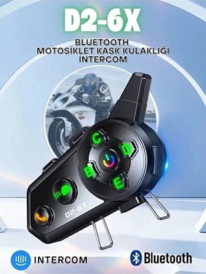 SHC4200 D2-6x 1000M Mesafeli 6 Kanallı Intercom Bluetoototosiklet Kask Kulaklığı Intercom Kulaklık