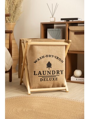Koza Home Tidy Jüt Katlanır Çamaşır Sepeti (40X30X50CM) 6022
