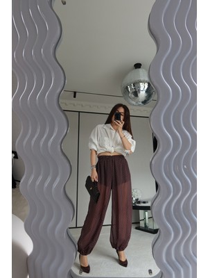 Özge Özgenç Puantiyeli Şalvar Pantolon