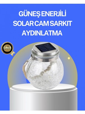 Pileli Store Bahçe ve Teras Için Solar Cam Sarkıt LED Aydınlatma