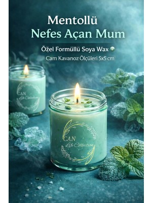CAN Life Collection Mentollü Cam Kavanoz Mum