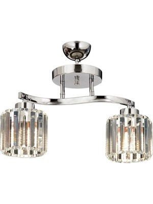 Avonni AV-65231-2K Krom Kaplama Modern Avize E27 Metal Kristal H: 42 cm, WxD: 46x17 cm