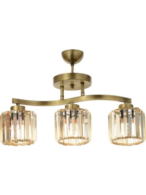 Avonni AV-65231-3E Eskitme Kaplama Modern Avize E27 Metal Kristal H: 42 cm, WxD: 55x17 cm