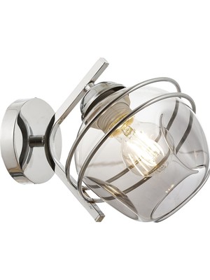 Avonni AP-1780-1K Krom Kaplama Aplik E27 Metal Cam H: 19 cm, WxD: 15x25 cm