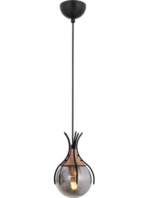 Avonni AV-1766-1BSY Siyah Boya Modern Avize E27 Metal Cam H: 80 cm, Ø: 13 cm