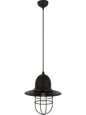 Avonni AV-4106-M26-BSY Siyah Boya Modern Avize E27 Metal H: 100 cm, Ø: 25 cm