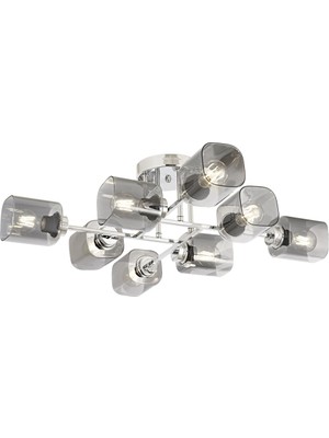 Avonni AR-1836-8K Krom Kaplama Modern Avize E27 Metal Cam H: 23 cm, Ø: 78 cm