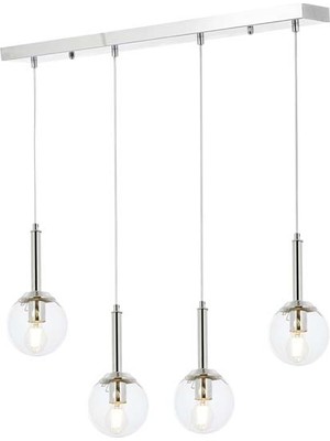 Avonni AV-1781-4KY Krom Kaplama Modern Avize E27 Metal Cam H: 90 cm, WxD: 70x13 cm