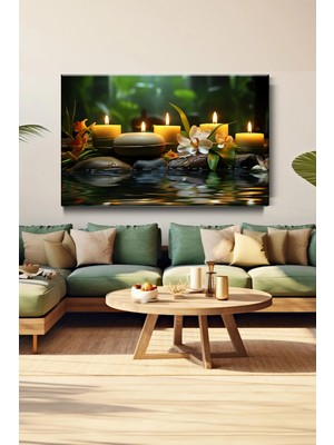 Lona Sanat Meditasyon Mumlar Sanatsal Kanvas Tablo Salon Oturma Yatak Odası Ofis Antre 0211