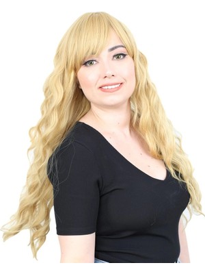 Colezium Perçemli Uzun Su Daası Fiber Sen Peruk / Sarı