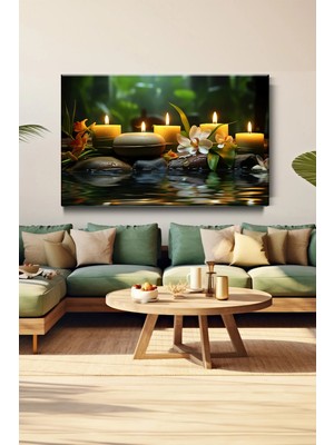 Lona Sanat Meditasyon Mumlar Sanatsal Kanvas Tablo Salon Oturma Yatak Odası Ofis Antre 0211