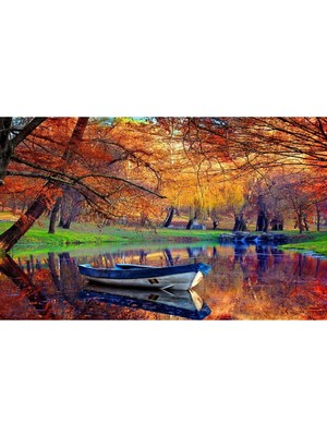 Lona Sanat Kayık ve Dere Temalı Kanvas Tablo Salon Oturma Yatak Odası Ofis Antre Için Duvar