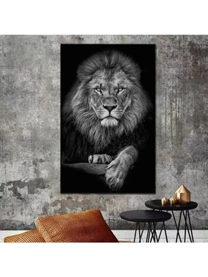 Lona Sanat Aslan Leopar Kanvas Tablo