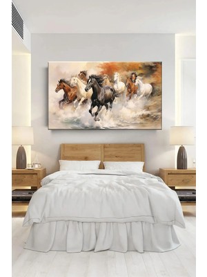 Lona Sanat Kısrak Atlar Modern Sanatsal Kanvas Tablo Salon Oturma Yatak Odası Ofis Antre 0280