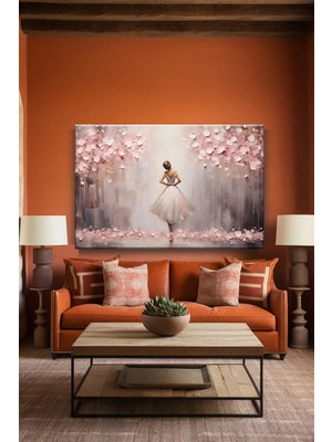 Lona Sanat Balerin Kız Yağlı Boya Görünümlü Sanatsal Kanvas Tablo Salon Oturma Yatak Odası Ofis Antre 0200