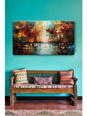 Lona Sanat Yağlı Boya Efekt Soyut Doğa Kanvas Tablo Salon Oturma Yatak Odası Ofis Antre 0383