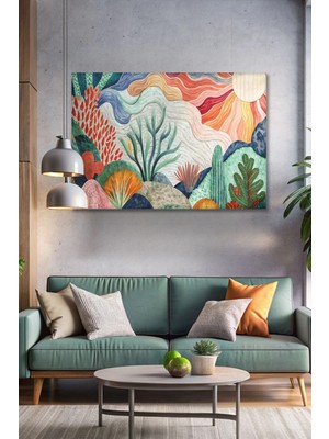 Lona Sanat Modern Soyut Sanat Renkli Kanvas Tablo - Duvar Tablosu - Canvas Tablo - Duvar Dekoru