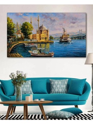 Lona Sanat Istanbul Manzara Resimli Duvar Dekorasyon Kanvas Tablo