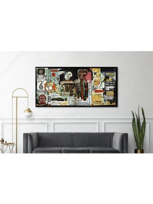 Lona Sanat Jean Michel Notary Yağlı Boya Görünümlü Kanvas Tablo