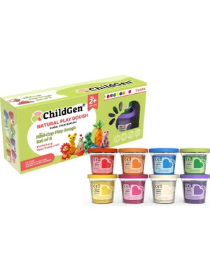 Doğal Oyun Hamuru - Mini-Cup- 8'li Set (8X65GR)
