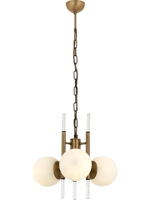 Avonni AV-1893-3E Eskitme Kaplama Modern Avize E27 Metal Cam H: 60 cm, Ø: 50 cm