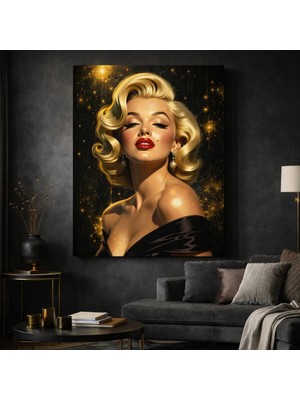 Lona Sanat “gold Detaylı Vintage Kadın Portresi – Premium Dekoratif Kanvas Tablo – Modern Salon Duvar Tablosu”