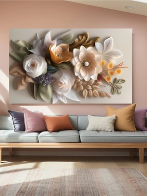 Lona Sanat Çiçek Baskılı Kanvas Tablo