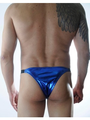 Najmaddin Beruflic Erkek Mavi Lame Brazillian Slip Iç Çamaşırı Najmaddin