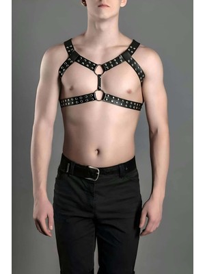 Najmaddin Beruflic Erkek  Fantazi Giyim, Deri Erkek  Göğüs Kemeri, Şık Deri Aksesuar - BRFM103