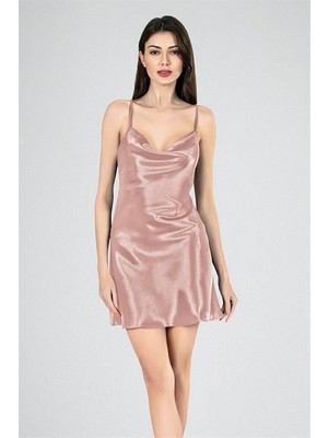 Najmaddin Beruflic Kısa Gecelik Degaje Yaka Vizon 7740 Najmaddin