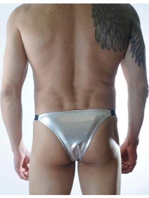 Najmaddin Beruflic Erkek Gümüş Lame Brazillian Slip Najmaddin