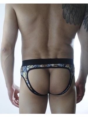 Najmaddin Beruflic Erkek Fantezi Zar Desenli Jockstrap Najmaddin