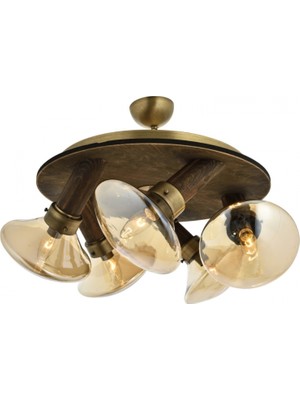 Avonni AR-1682-5E Eskitme Kaplama Modern Avize E14 Metal Ahşap H: 40 cm, Ø: 50 cm