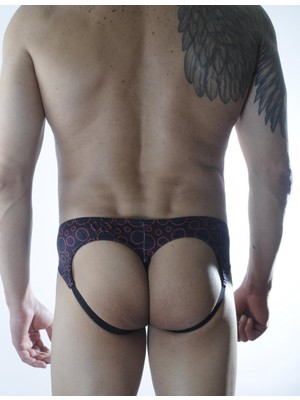 Najmaddin Beruflic Erkek Daire Desenli Fantezi Jockstrap Najmaddin